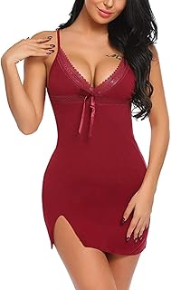 ZPLxi Women's Lace Babydoll Satin Chemise Teddy Nightwear