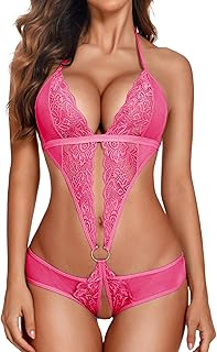Avidlove Deep V Lace Teddy Babydoll Bodysuit